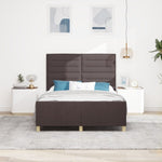 ZNTS Bed Frame - Dark Brown, 140x200 cm, Fabric 3344658