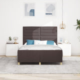 ZNTS Bed Frame - Dark Brown, 140x200 cm, Fabric 3344658