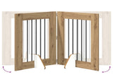 Dog Gate with Stands 4 pcs Artisan Oak 60 x 80 cm 892102