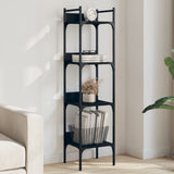 Bookshelf 4-Tier Black 35x30x138.5 cm Engineered Wood 838848
