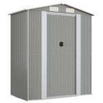 Garden Shed Light Grey 192x108x223 cm Galvanised Steel 319269