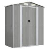Garden Shed Light Grey 192x108x223 cm Galvanised Steel 319269
