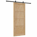 Sliding Door Manual Natural and black 86 x 211 cm 3333512