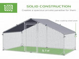 Large Chicken Coop, Galvanised Walk In Chicken Coop Hen House w/ Water-Resist Cover, 3 x 1.7 x 1.9m T3398P347610