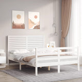 Bed Frame without Mattress White 140x190 cm Solid Wood 3195007