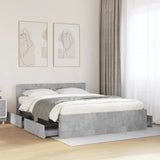 Bed Frame with Headboard without Mattress Concrete Grey 160x200 cm 3295551
