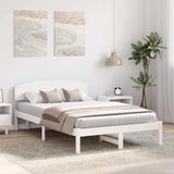 Bed Frame with Headboard White 120 x 200 cm Solid Pine Wood 872066