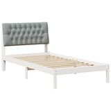 Bed Frame with Upholstered Headboard White 100 x 200 cm 878843
