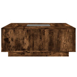 Coffee Table with Infinity LED Smoked Oak 100x100x40 cm 3284046
