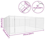 Outdoor Dog Kennel Galvanised Steel 570x570x185 cm 145034