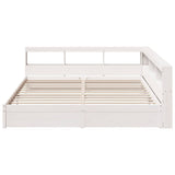 Bookcase Bed without Mattress White 180x200 cm Solid Wood Pine 3324347