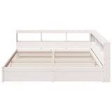 Bookcase Bed without Mattress White 200x200 cm Solid Wood Pine 3324345