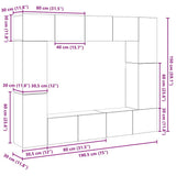 TV Cabinet Set 8 pcs Old wood 80 x 30 x 30 cm Engineered wood 3393324