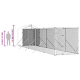 Outdoor Dog Kennel with Roof Silver 2x10x2.5 m Galvanised Steel 3190476