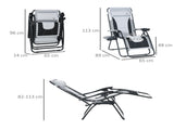 Zero Gravity Lounger Chair, Folding Reclining Patio Chair with Padded Seat, Cup Holder, Soft Cushion T3398P314103
