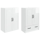 Cabinet Set 2 pcs High Gloss White Engineered Wood 3416938