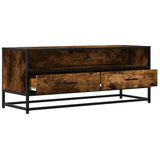 TV Cabinet Smoked Oak 100x34.5x40 cm Engineered Wood and Metal 848816