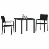 Garden Dining Set 3 pcs Black Powder-Coated Steel 3379149