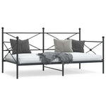 Day Bed without Mattress Black 107x203 cm Steel 4104671