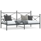 Day Bed without Mattress Black 107x203 cm Steel 4104671