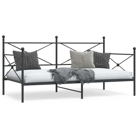 Day Bed without Mattress Black 107x203 cm Steel 4104671