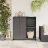 Storage Cabinet with Shelf Black 100 x 36 x 102 cm Rattan 4103821