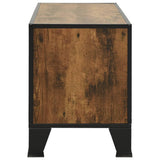 TV Cabinet Rustic Brown 105x36x47 cm Metal and MDF 335909