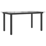 42788 Garden Table Black 150x90x74 cm Aluminium and Glass