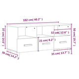 TV Cabinet Concrete Grey 102x36x50 cm Engineered Wood 812604