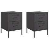 ZNTS Bedside Cabinets 2 pcs Black 36x39x50.5 cm Steel 842923