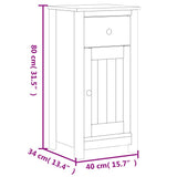 Bathroom Cabinet BERG Black 40x34x80 cm Solid Wood Pine 358541