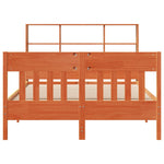 ZNTS Bed Frame without Mattress Wax Brown 120x200 cm Solid Wood Pine 3323226