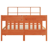 ZNTS Bed Frame without Mattress Wax Brown 120x200 cm Solid Wood Pine 3323226