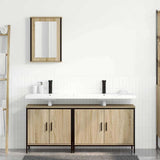 Bathroom Furniture Set with Shelf 3 pcs Brown Engineered wood 3345140