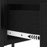Bedside Cabinet Black Oak 42 x 41 x 61 cm Engineered Wood 859480