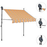 Manual Retractable Awning with LED 100 cm Yellow and Blue 145848