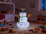 1.2M Lighted Snowman and Squirrel Christmas Yard Decorations, Pre-lit Pull Up Snowman with 120 White 86401112