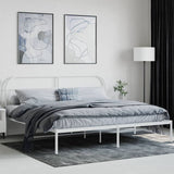 Bed Frame White Steel 200x200 cm Bed Frame Rectangular 353691