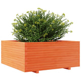 Garden Planter Wax Brown 110x110x49.5 cm Solid Wood Pine 3282546