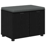 Hall Bench Black Oak 60 x 38 x 46 cm Engineered Wood and Fabric 891473