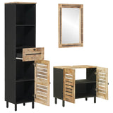 Bathroom Cabinet Set 3 pcs Natural Solid Mango Wood 3310166