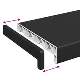 Window Sill Black with Wood Grain 160 x 20 x 4.5 cm PVC 42052318