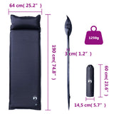 Self Inflating Camping Mattress with Pillow 1-Person Grey 4007123