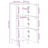 Highboard Brown 40x33x110 cm Solid Wood Mango 4017749