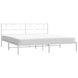 Metal Bed Frame without Mattress with Headboard White 180x200cm 355516