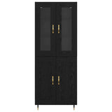 Highboard 2 pcs Black Oak Engineered Wood 3416169
