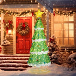 ZNTS 6FT Lighted Christmas Tree Yard Decorations, Pre-lit Pull Up Christmas Tree with 200 LED Warm White 12654124