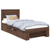 Bed Frame with Headboard Brown Oak 90 x 200 cm Engineered Wood 3408808