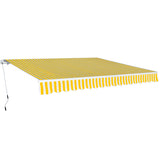 Folding Awning Manual Operated 400 cm Yellow/White 275574