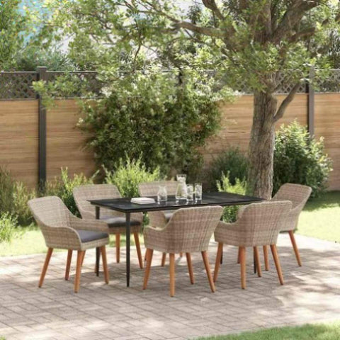 Dining Set Light grey Poly rattan 3261709